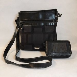 Nine West Purse Wallet Black Shoulder Bag Clutch